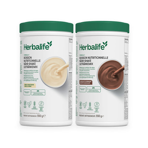Lot de 2 Formula 1 Herbalife (saveurs illustratives : vanille, chocolat – saveurs au choix)